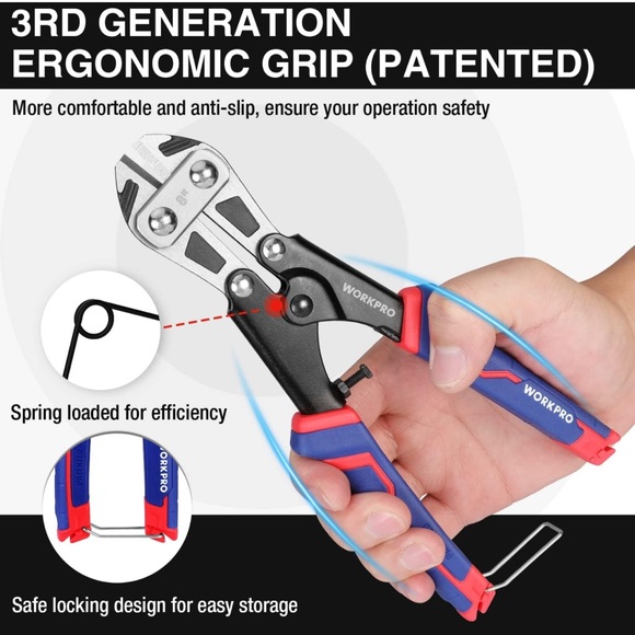 WORKPRO Mini Bolt Cutter 8-inch - Picture 3 of 5